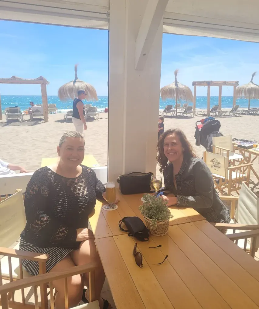 Friends enjoying tapas and wine in Castelldefels near Barcelona