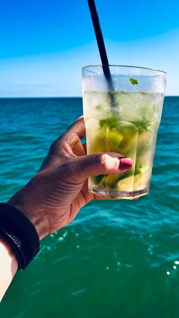 Tapas tour Castelldefels near Barcelona — Mediterranean drinks at sunset