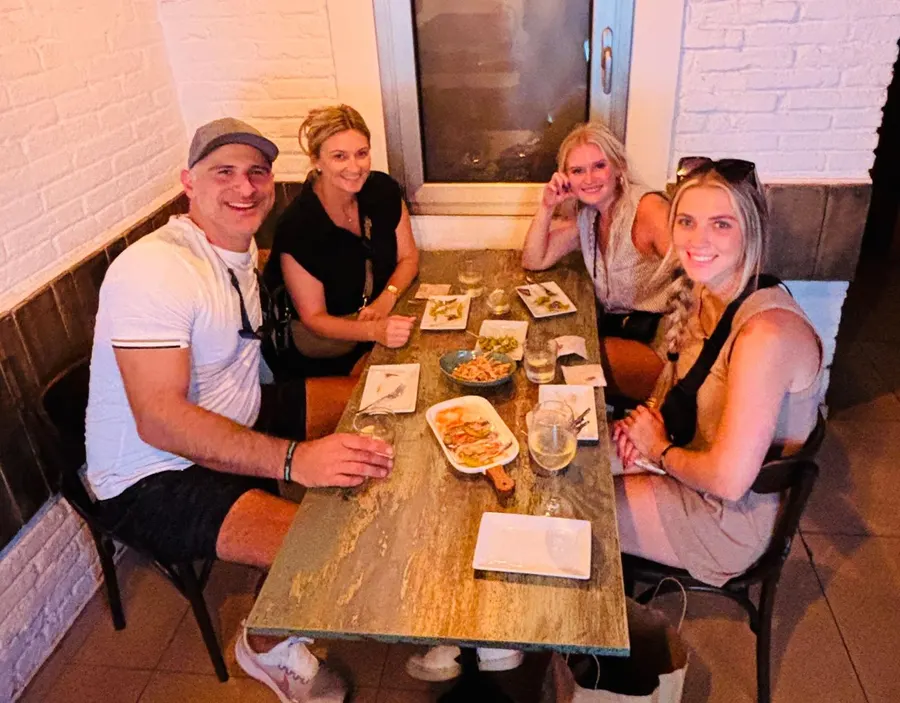 Guests enjoying the Castelldefels Tapas Tour — a real evening out near Barcelona