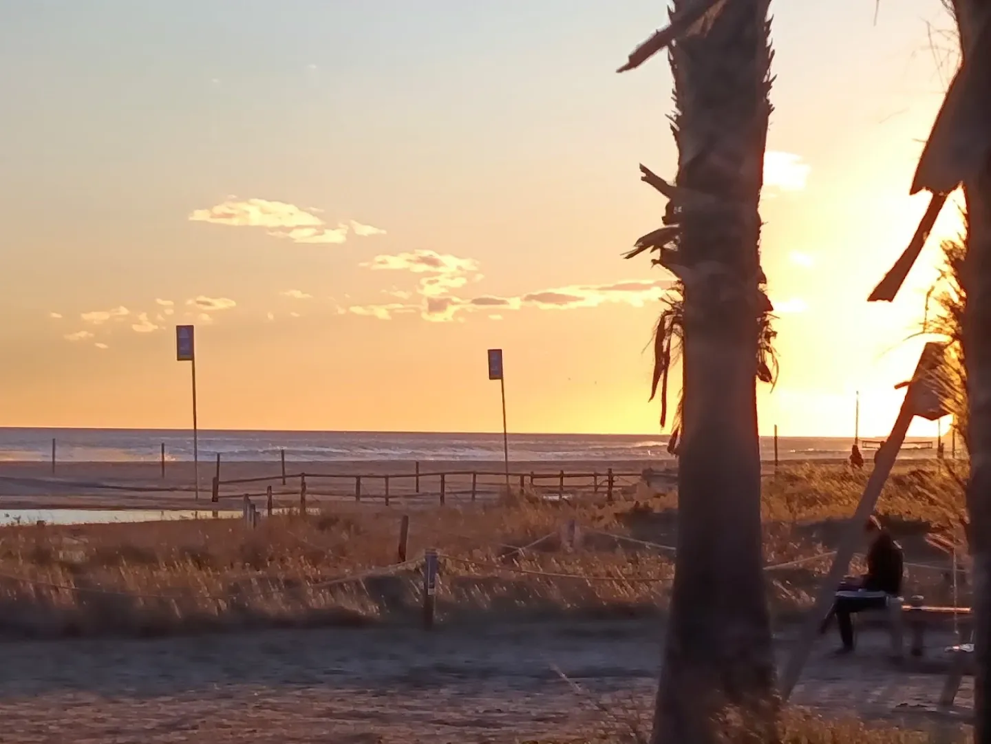 Sunset on Castelldefels beach near Barcelona